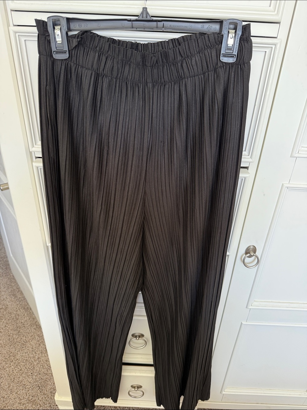 She + Sky Black Pleated Wide-Leg Pants